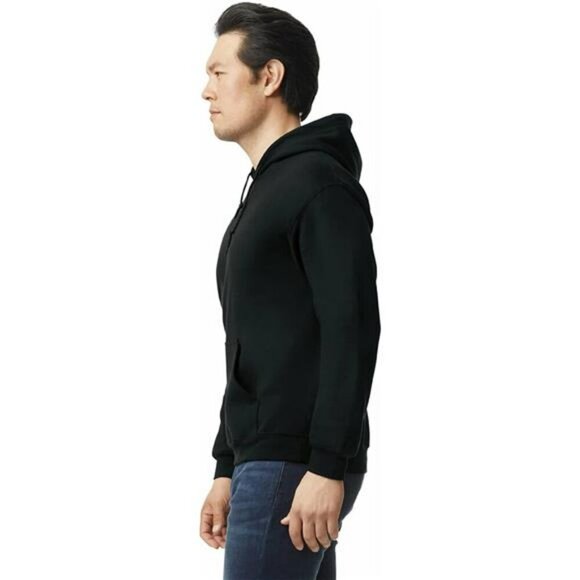 Gildan Unisex Fleece Hoodie Sweatshirt Pullover Warm Soft Pocket Hooded Top - Picture 2 of 7